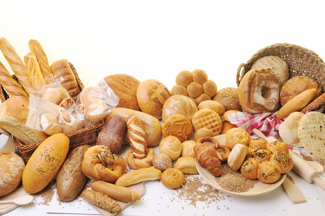 fresh healthy natural  bread food group in studio on table