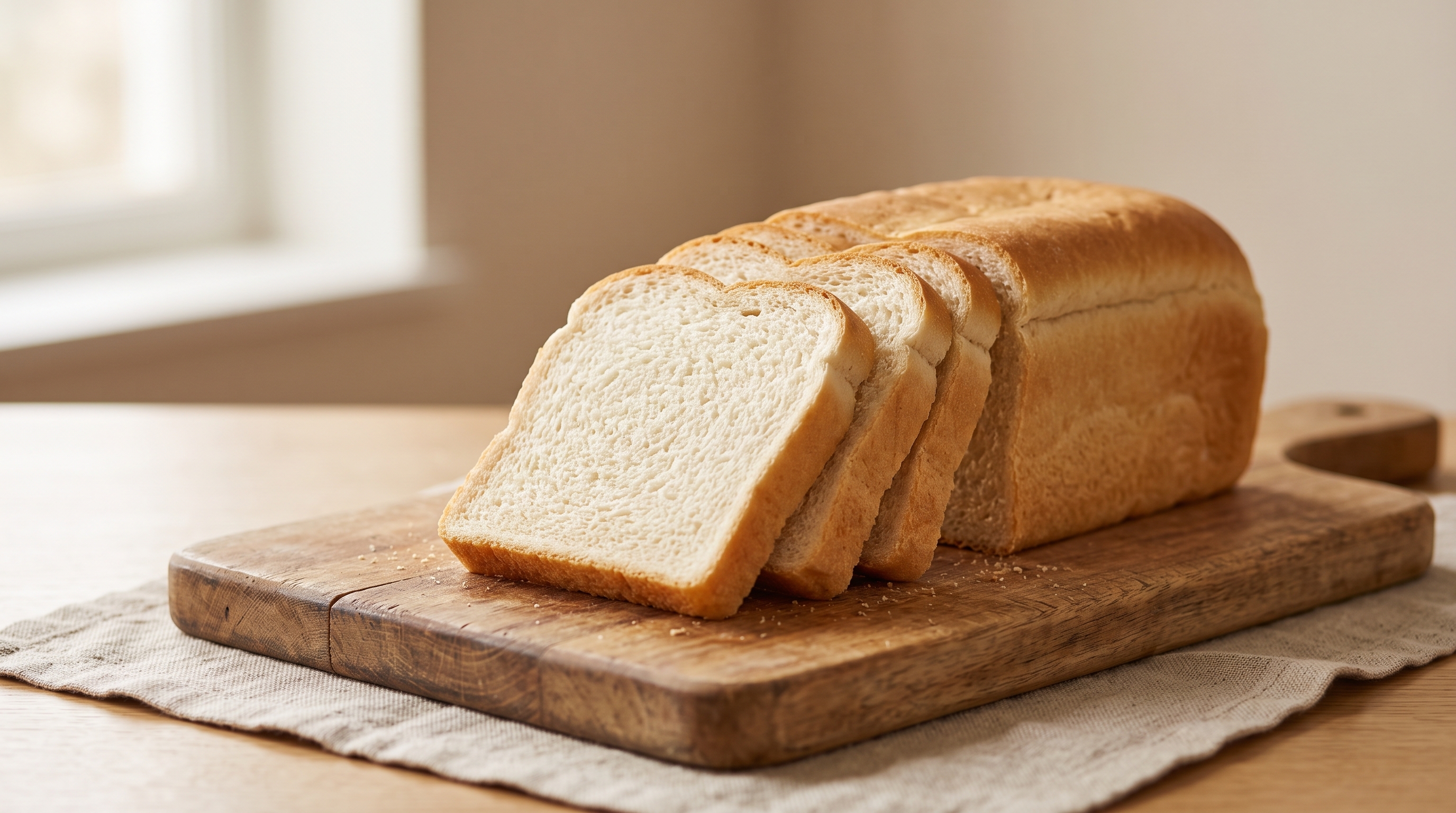 Freshly sliced white pan bread, the leading application for natural calcium propionate replacement